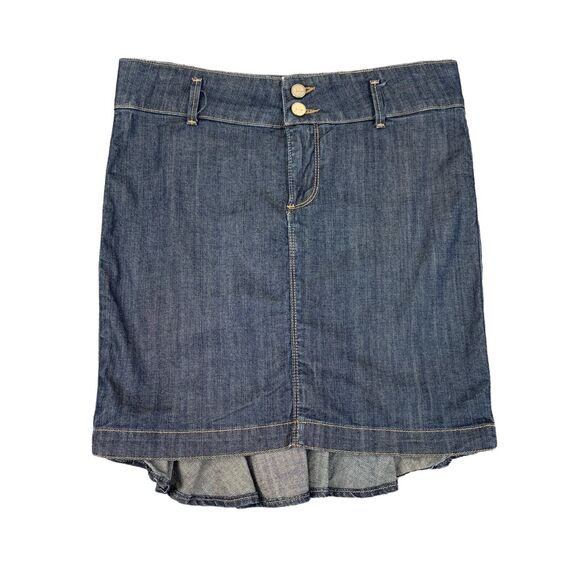 Vintage Paige Skirt Women 28 Denim Beverly Blvd Back Pleated Fishtail Zip Fly - Picture 1 of 14